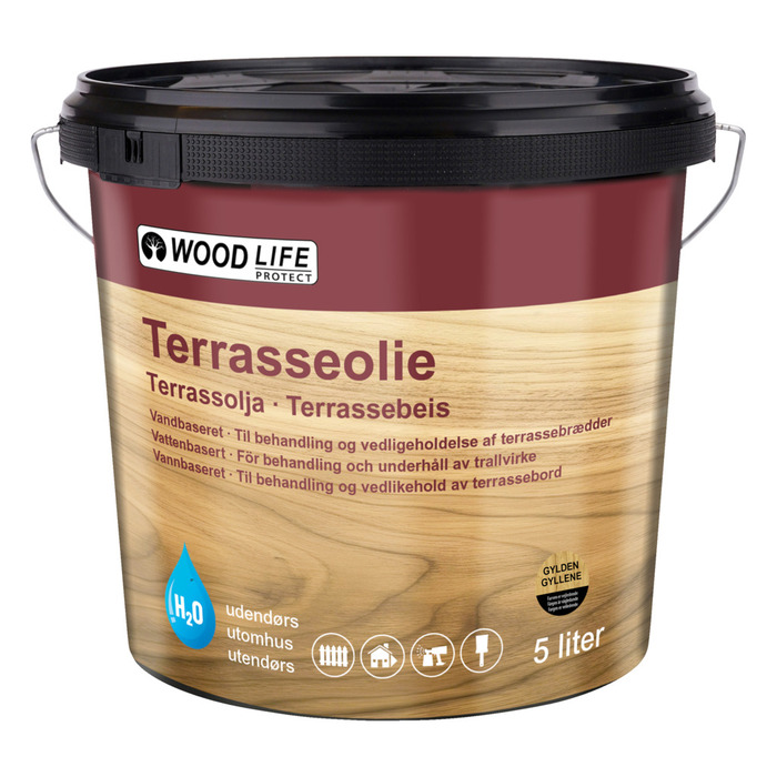 Woodlife terrasseolie gylden 5 liter